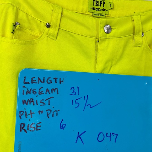 TRIPP NYC Skinny Jeans Neon Yellow Womens 26 | K057 - Picture 7 of 9